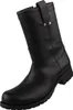 Das Bild zeigt einen schwarzen Stiefel der seitlich von der linken Seite betrachtet wird. Der Schuh hat eine hohe Form mit einer robusten Sohle und einem glatten Obermaterial. Produktbild-Vorschau