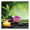 Leinwandbild Zen-Komposition mit Kerze und Blumen 30x30 Produktbild-Vorschau 3