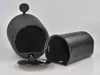 Two black cylindrical bins are shown against a white background. One bin is upright and open, revealing its interior. The other bin is lying on its side. Produktbild-Vorschau