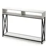 Costway Table console blanche Costway avec étagère ouverte Voir les images du produit 6