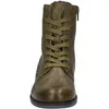 A close-up, front-facing view of a green lace-up boot. Produktbild-Vorschau