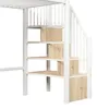 Hochbett mit Fensterdesign, Sicherheitsgeländer und offener Produktbild-Vorschau 8