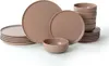 Ceramiczny zestaw obiadowy - Nordic Mat Taupe - 18 Podgląd zdjęcia produktu 4