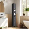 VOUNOT® Badezimmerschrank Hoch mit 2 Türen und 1 Schublade, Produktbild-Vorschau 2