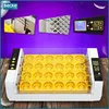 A digital incubator with multiple egg trays, shown with inset images of its internal components and control panel. Podgląd zdjęcia produktu