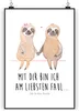 Mr. & Mrs. Panda Bild Faultier Pärchen DIN A3 - Weiß - Produktbild-Vorschau 1