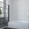 Badewannenaufsatz ohne bohren Schwarz matt Kariert 120 x Produktbild-Vorschau 2