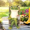 Gartenleuchte, Solarleuchte, Frosch Figuren Draußen Deko, Produktbild-Vorschau 5