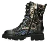 Laura Vita Damen Stiefelette Leder Floralaufdruck Produktbild-Vorschau 5