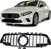 Sport Kühlergrill Schwarz Glanz Chrom für Mercedes A Klasse Produktbild-Vorschau 1