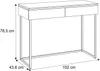 A line drawing of a console table with dimensions indicated. Produktbild-Vorschau