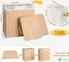 VOUNOT® VOUNOT Wäschekorb Bambus mit Deckel, 150L Produktbild-Vorschau 3