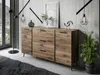 Komoda ONYX LOFT na nožičkách Flagstaff Oak Čierne úchyty Náhľad obrázku produktu 2