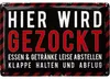 Retro Blechschild, Gaming Schild, HIER WIRD GEZOCKT Produktbild-Vorschau 1