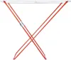 A red and white clothes drying rack against a white background. Voir les images du produit