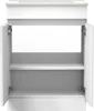 An open white cabinet with two shelves, shown against a white background. Produktbild-Vorschau