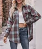 ASKSA Chemisier à carreaux femme Casual Oversized Chemise à Voir les images du produit 2
