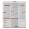 Schiebetürenschrank mit Schubladen und Spiegel Weiß 180 cm Breite Produktbild-Vorschau