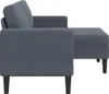 vidaXL 2-Sitzer-Sofa mit Chaiselongue L-Form Dunkelgrau 125 Produktbild-Vorschau 3