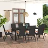 vidaXL 9-tlg. Garten-Essgruppe Schwarz und Braun Produktbild-Vorschau 2