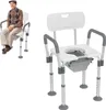 An elderly man sits on a shower chair, and a separate shower chair is shown in the foreground. Náhled obrázku produktu