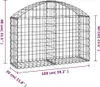 vidaXL Gabionera con arco elevado, 100x30x60/80 cm, hierro Vista previa de la imagen del producto 5
