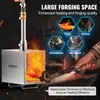 A portable propane forge is shown in use with a person holding tongs, with overlaid text and graphics highlighting its features and applications. Anteprima dell’immagine prodotto