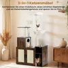 Arbre à chat COSTWAY, armoire pour chat avec bac à litière, Voir les images du produit 2