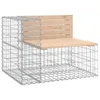 vidaXL Gabionová zahradní lavička 184x71x65,5 cm Borovicový Náhled obrázku produktu 3