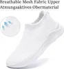 Laufschuhe Damen Slip-On Sneaker Atmungsaktiv Mesh Weiß Produktbild-Vorschau 4