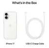 The image shows the contents of an iPhone 17 box, including the phone and a USB-C charging cable. Produktbild-Vorschau