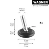 WAGNER Verstellfuß Kugelgelenk, schwarz 4tlg. Set - Ø 37 Produktbild-Vorschau 2