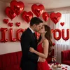 Folienballon Set „I LOVE YOU“ Rot Herzballons 45 cm & Produktbild-Vorschau 2