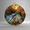 Wanduhr - Rund - Glasuhr - Park Wasserfall Wasser - 40x40cm Produktbild-Vorschau 3