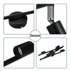Collage of close-up shots of a black LED ceiling spotlight, showing mounting details, adjustable joint, and the socket. Podgląd zdjęcia produktu