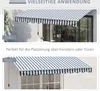 Two images of a striped awning installed over a door and a window. Anteprima dell’immagine prodotto