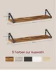 Two shelves with dimensions shown, followed by color options. Produktbild-Vorschau