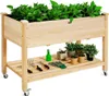 Jardinière surélevée en bois avec roulettes verrouillables Voir les images du produit 1