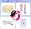 A collage of images showing the contents of a product package for a children's smartwatch. Produktbild-Vorschau