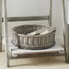 Panier à plateaux en osier Shabby Look gris rond - plateau Voir les images du produit 8