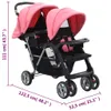Tandem-Kinderwagen Stahl Rosa und Schwarz Produktbild-Vorschau 10