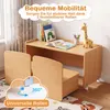 COSTWAY detský stolík 3 v 1 s 2 stoličkami na kolieskach, Náhľad obrázku produktu 6