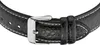 A close-up view of a black watch strap with a silver buckle. Náhľad obrázku produktu