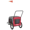 vidaXL Rimorchio per bicicletta cani rosso e grigio Tessuto Anteprima dell’immagine prodotto 8