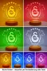 A collage of four different colored LED lamps, each displaying the Galatasaray logo and the word 'Sampiyon'. The bottom row shows four more lamps in different colors. Produktbild-Vorschau
