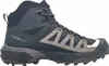 A side view of a black and gray hiking boot. Produktbild-Vorschau