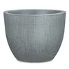 A single gray planter pot with a textured surface, shown from a slightly elevated front-facing angle. Produktbild-Vorschau