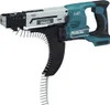 A cordless screw gun with a magazine of screws attached. Produktbild-Vorschau