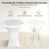 IvoQ Lot de 2 Mange-debout Blancs – Inclus 2 Housses Voir les images du produit 4