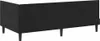 A black corner bed frame with legs, shown from a side-angle. Podgląd zdjęcia produktu
